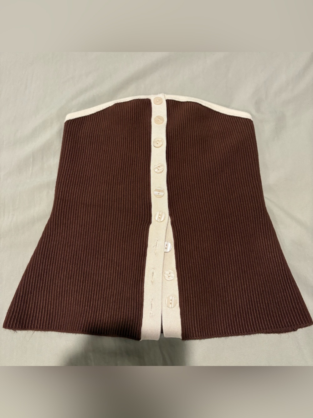 Abercrombie & Fitch Ottoman Button-Front Tube Top in brown
